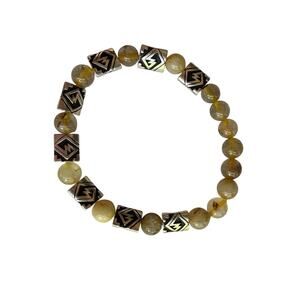 Golden Rutile stretchy bracelet handmade gemstone 8mm